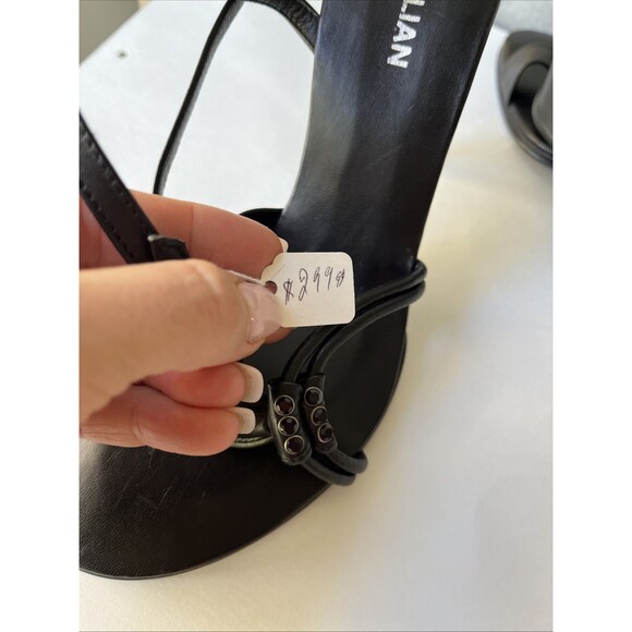 New Keuyluan Black Soft Leather High Heels Shoes Sandals Made Italy Sz 40 Us 9 - Picture 10 of 10